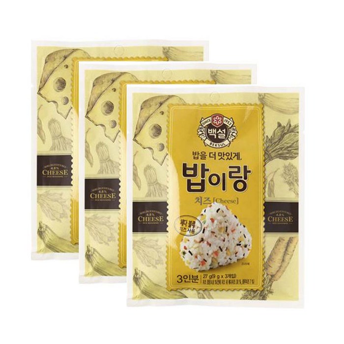 백설 밥이랑 치즈, 27g, 3개입 대표 이미지 - 치즈밥 추천