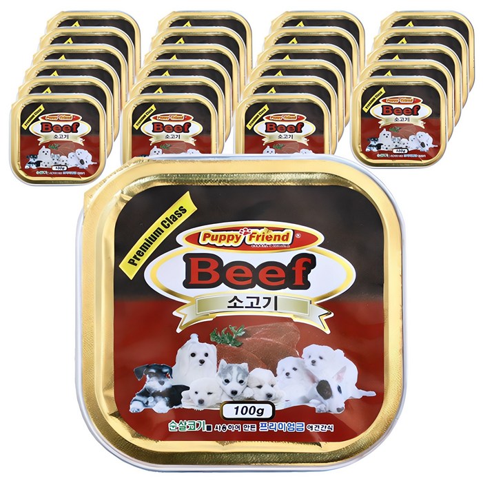 퍼피프랜드 강아지 사각 간식 캔