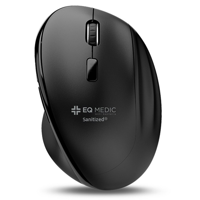 이큐메딕 항균 무소음 무선 버티컬 마우스 SanitizeWM5, SanitizeWM5, 블랙