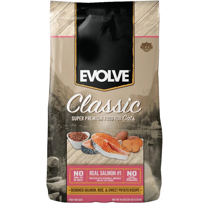 EVOLVE 전연령용 캣 건식사료, 연어, 6.35kg, 1개 EVOLVE 전연령용 캣 건식사료, 연어, 6.35kg, 1개