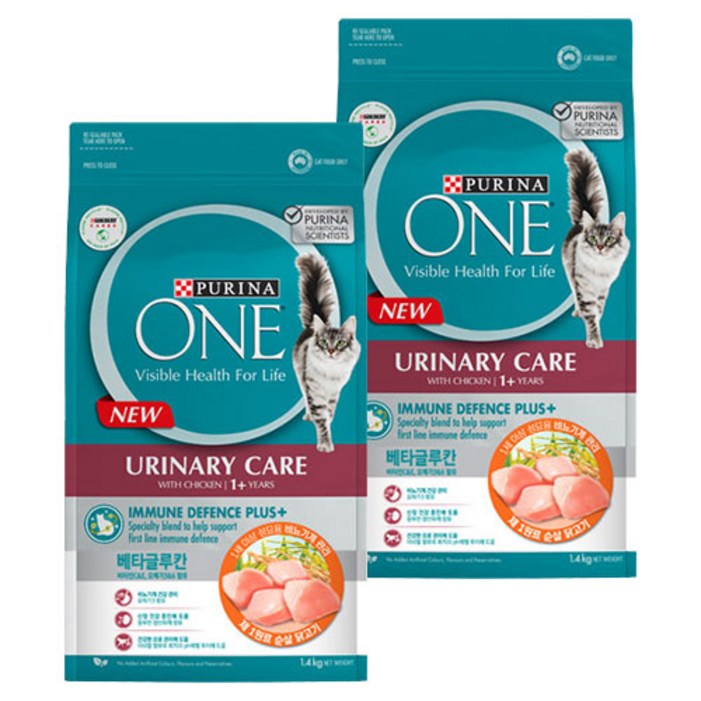 퓨리나원 캣 기능성 사료, 유리너리결석, 1.4kg, 2개