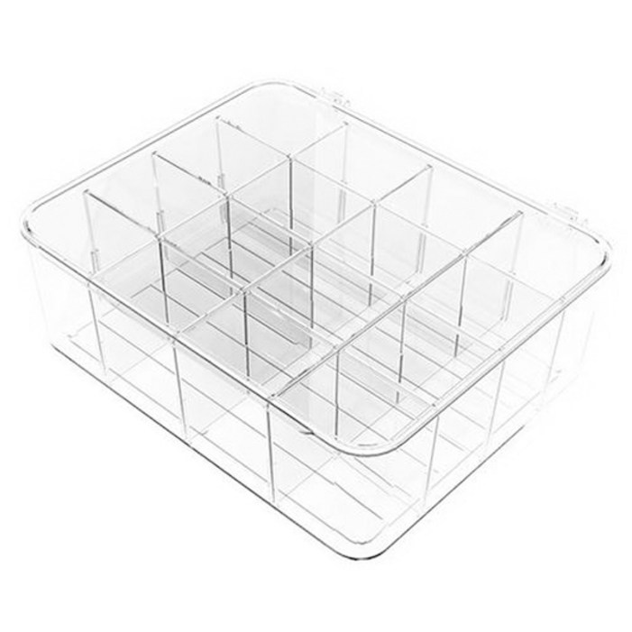리빙공감 DIY 덮개형 아크릴 정리함 속옷 양말 수납함, 투명, 1개