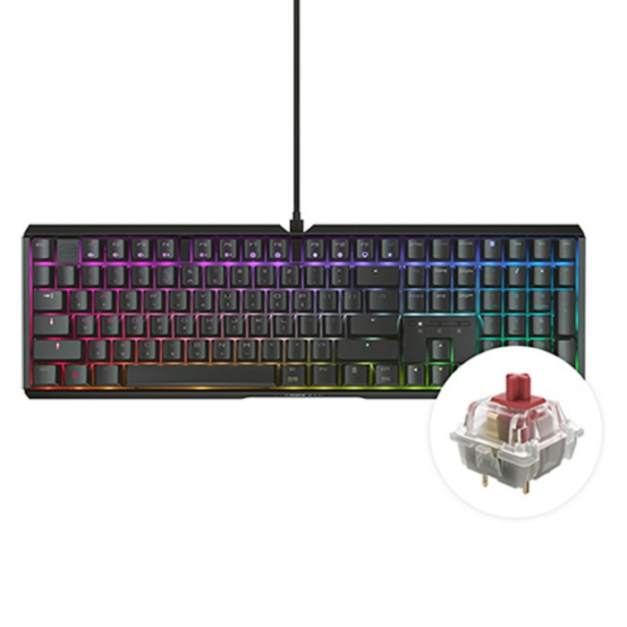체리키보드 MX 3.1 RGB MX2A 축 게이밍 기계식 키보드, 저소음 적축, 블랙, G803890HHAKR2