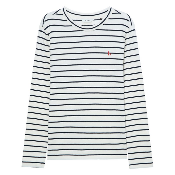 헤지스 여성용 에센셜 스트라이프 긴팔 티셔츠
