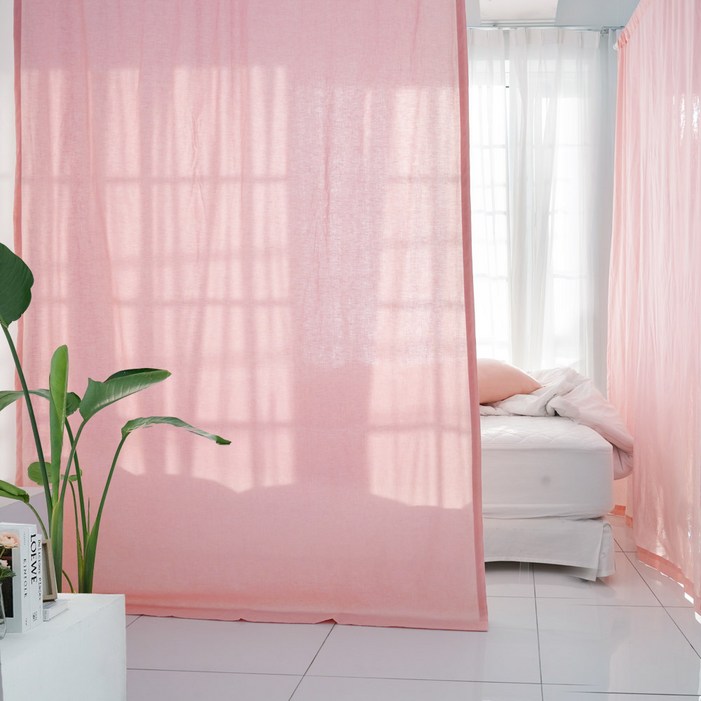 스코홈 국내 제조순면 30수 해피 패브릭 가리개 커튼