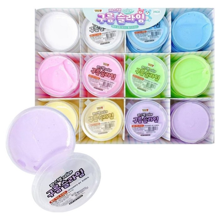아가플러스 폭신 코튼 미니 슬라임, 24개, 35g, 혼합색상