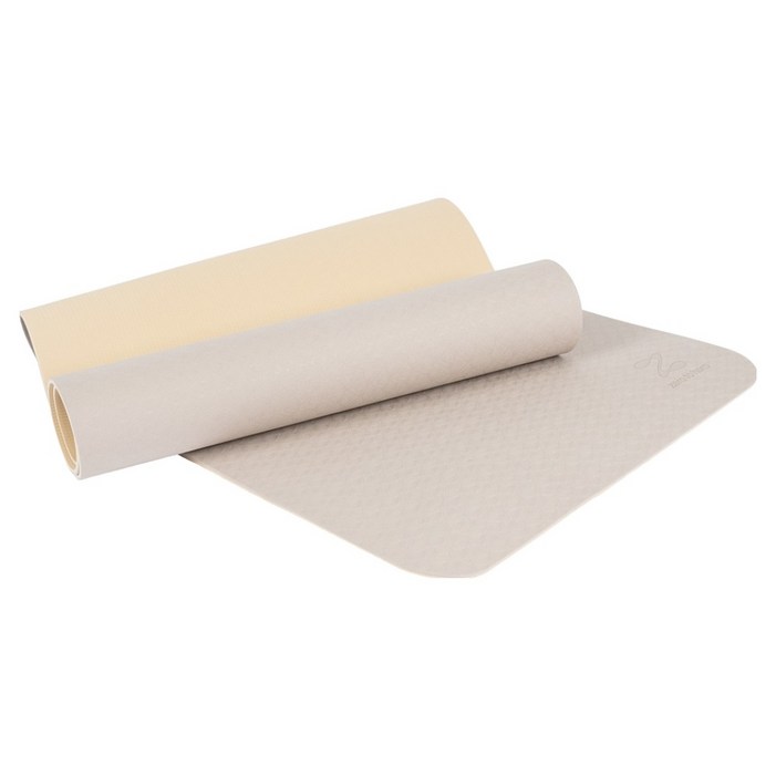 제로투헤라 미니멀 TPE 논슬립 트레이닝 양면 요가매트, 베이지  옐로우, 1개