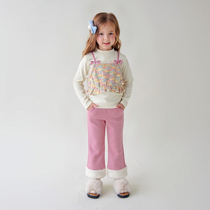 마리앤모리 아동용 트위드 뷔스티에  기모 바지 세트