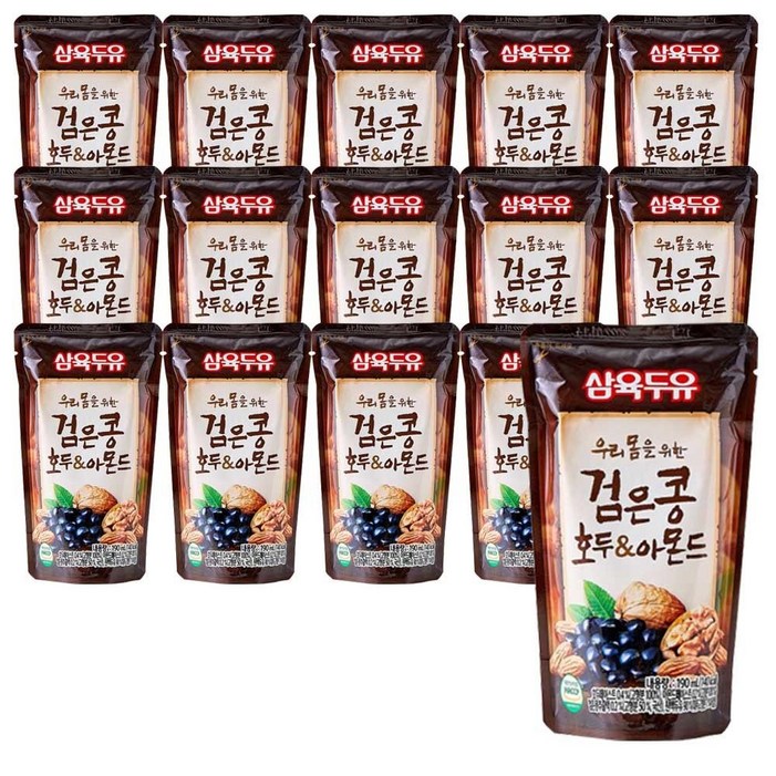 삼육두유 검은콩 호두 앤 아몬드 파우치, 190ml, 15개