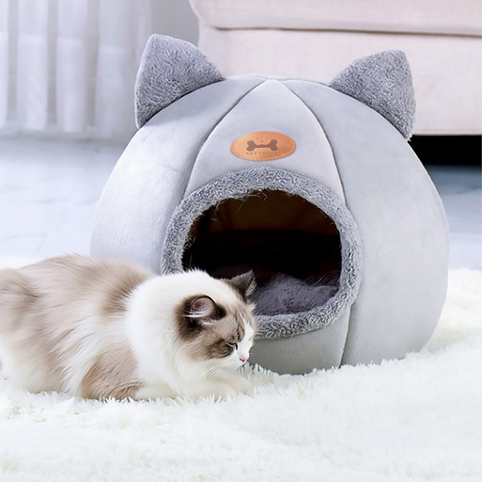 세이코코아 고양이 숨숨집 겨울냥이 쿠션