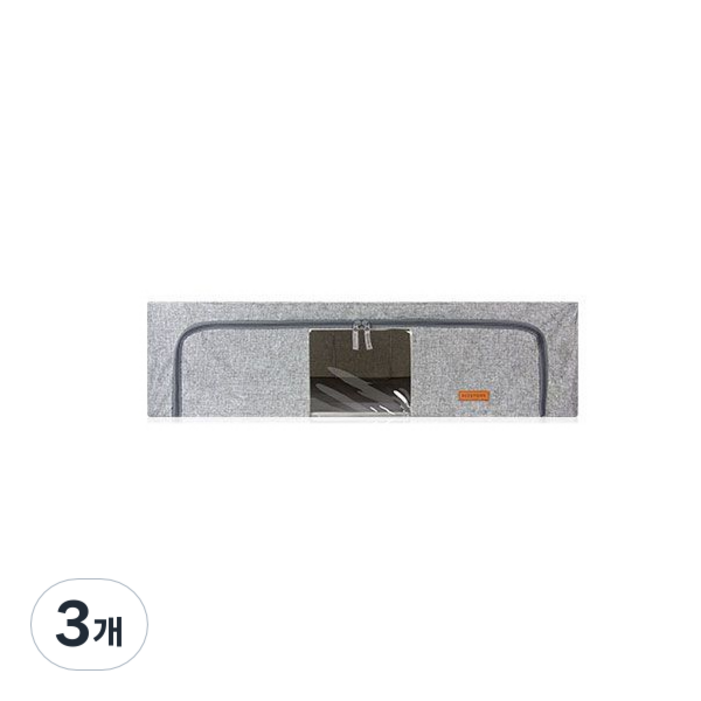 비스토어 언더베드 패브릭 이불정리함, 그레이, 3개 비스토어 언더베드 패브릭 이불정리함, 그레이, 3개