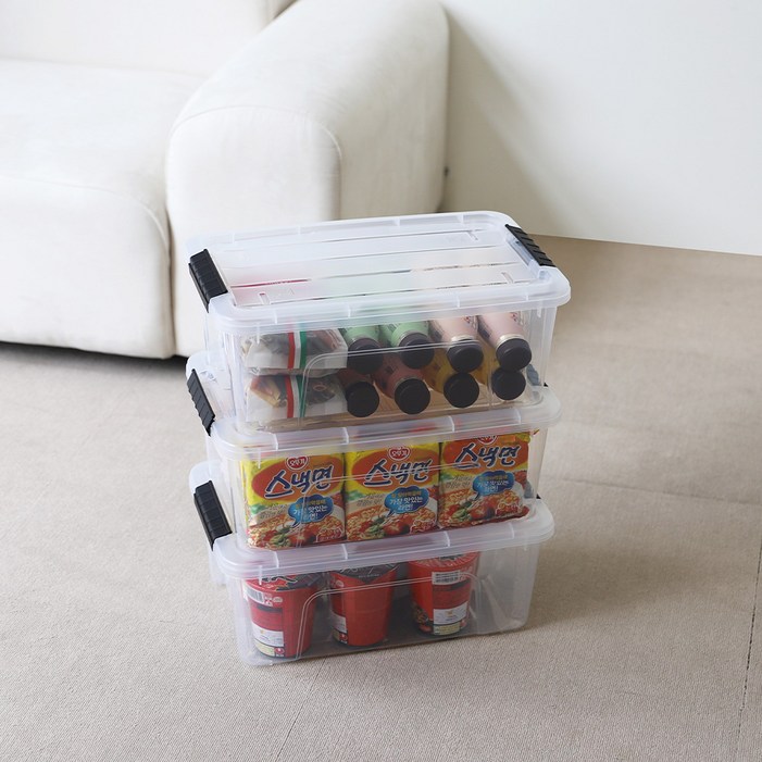 아이리스 국내생산 투명 리빙박스 DDTB, 투명, 16L, 3개