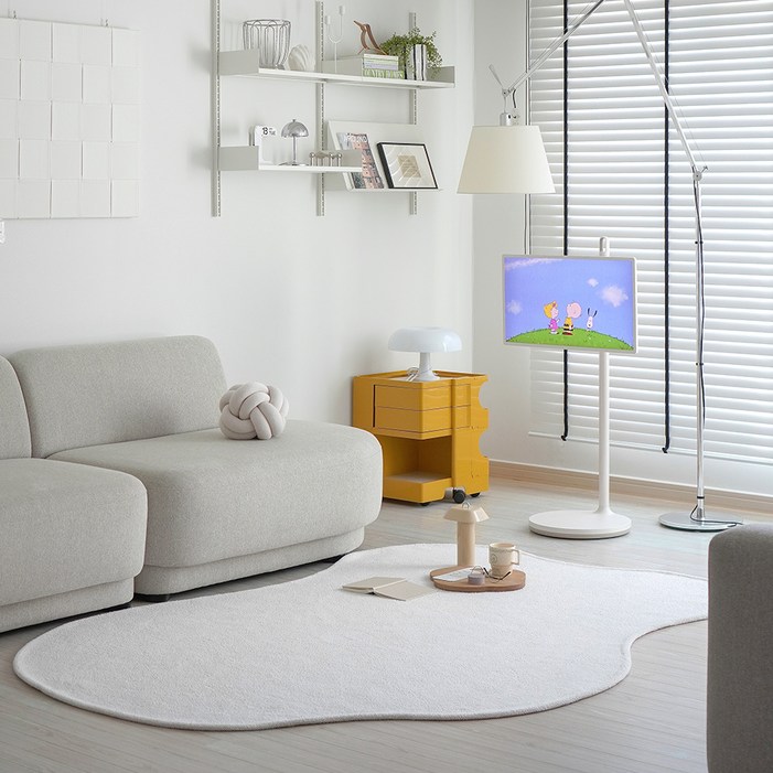 헤이베이 투톤샌드 워셔블 단모 대형 러그 비정형구름