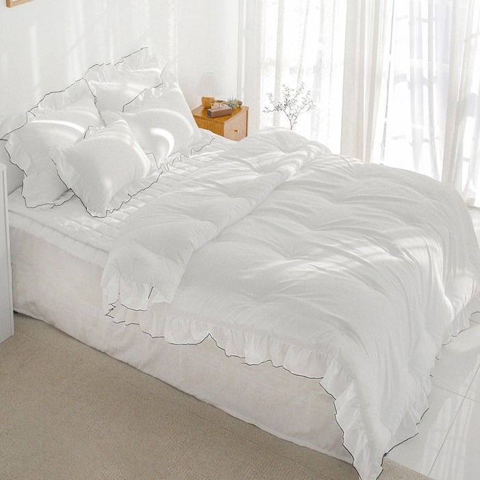 이불넷 국산 퓨어 레이스 차렵이불  베개커버 세트