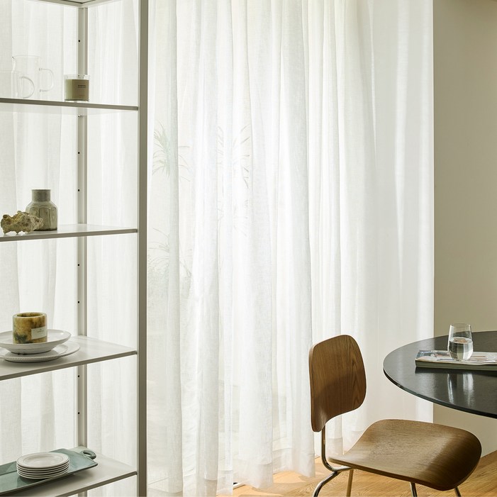 한샘 규격 브리즈 나비주름 린넨필 커튼