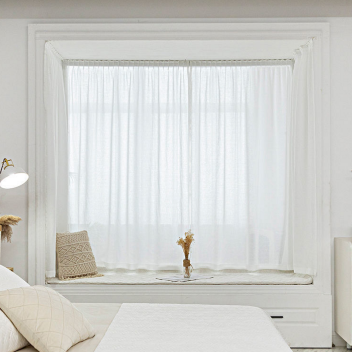 유스몰 붙이는 벨크로 쉬폰 커튼 일자형