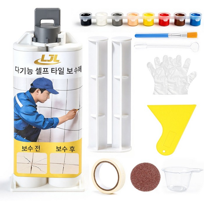 LJL 타일 보수제 깨진 타일 금간 보수 화장실 욕조 금간 보수용 대리석 바닥 세면대 도자기 셀프 보수