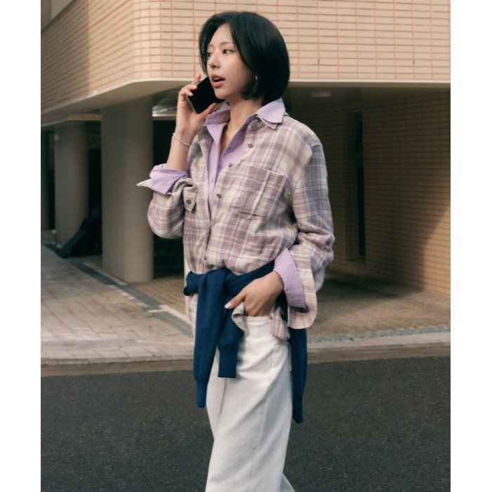 매장정품 더엣지 THEATG 김고은 26SS 멜로우 체크 셔츠 2076913360 144914