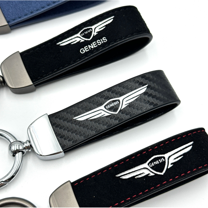 제네시스 호환 프리미엄 가죽 키링 키홀더 스트랩 키체인 선물박스 패키지 포함 2컬러