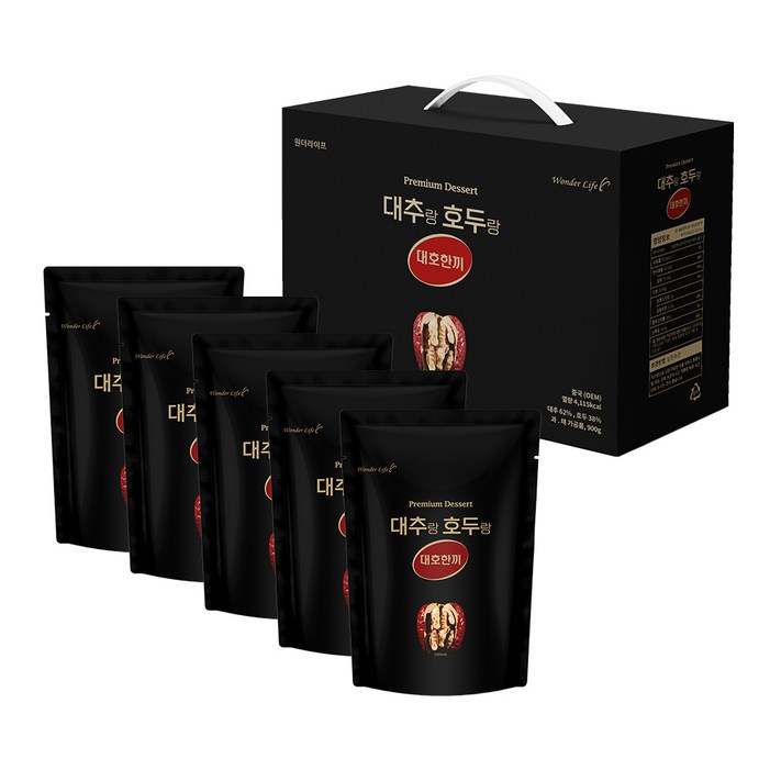 대추 호두 건강간식 아침 대용 고급 간식 대추호두말이 맛있는 호두품 단백질 영양 웰빙 대호한끼 무방부제, 900g, 1개