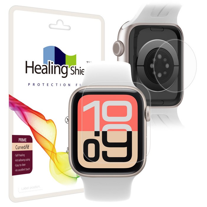 힐링쉴드 애플워치SE32 40mm 프라임 고광택 액정보호필름 2매 심박센서 2매