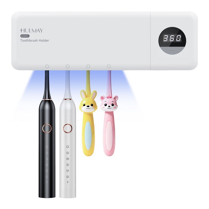 HULMAY 벽걸이 UVC 자외선 칫솔 살균기, 하얀색, WD7015