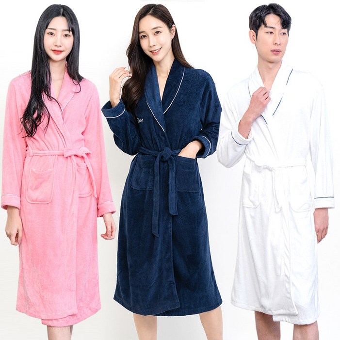 이라인 퓨어 샤워가운 목욕 호텔가운 골프 타월 로브가운, 1개, 퓨어 성인롱가운남성화이트