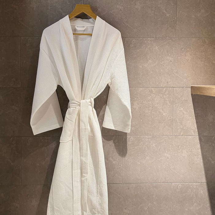 사라벨 100 순면 와플 호텔 가운, 1개, 화이트 FREE