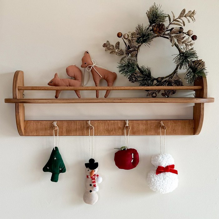 오크오크 크리스마스트리 수제 패브릭 오너먼트 장식 소품 북유럽 감성 6종 세트