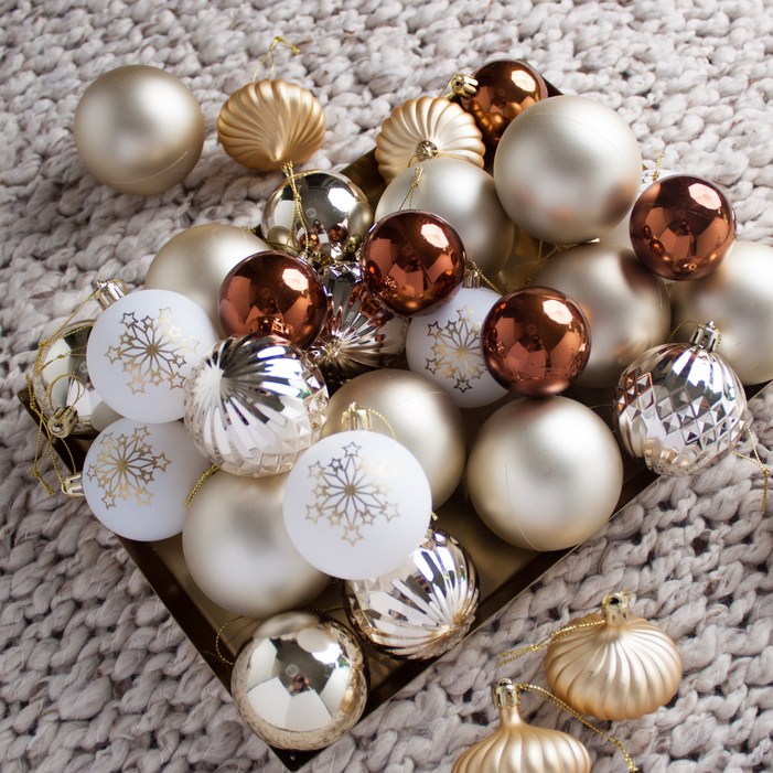 땡큐마더 크리스마스 트리 장식 오너먼트 골드 스타볼 세트 35pcs