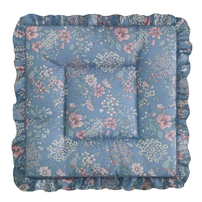 데코벨 자카드 부케 프릴 방석