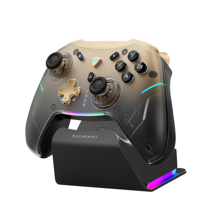 Machenike G5Pro V2 무선 광학 게임 컨트롤러 광학 트리거 ABXY 버튼 핫 스왑 가능 조이스틱 4K 해상도 게임패드, 1개, 스페셜 에디션 충전 도크 포함