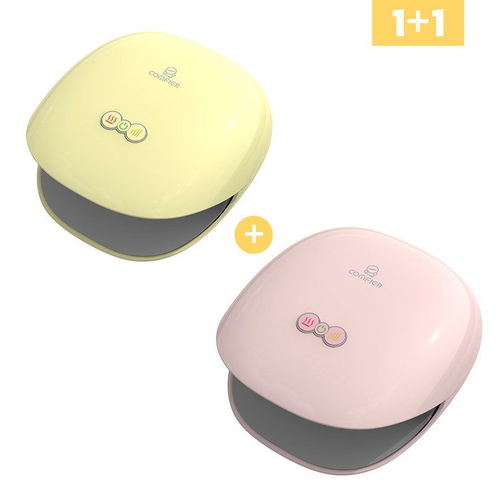 컴피어 에어 무선 충전식 손가락 손 마사지기 핸드 케어 온열 안마기 지압 공기압 CF4803 핑크1개옐로우1개, 핑크옐로우