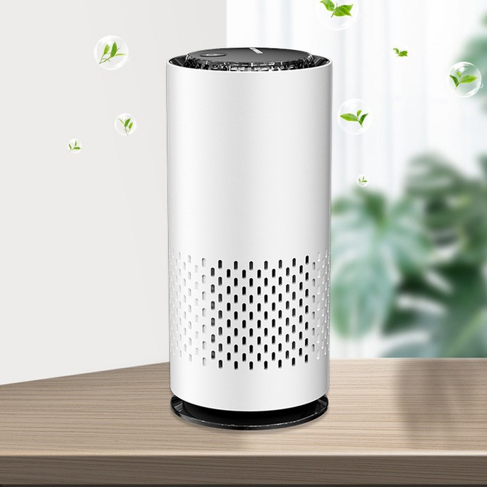 RUNDX 저소음 미니 공기청정기 원룸 사무실 탁상용, 화이트, 1개