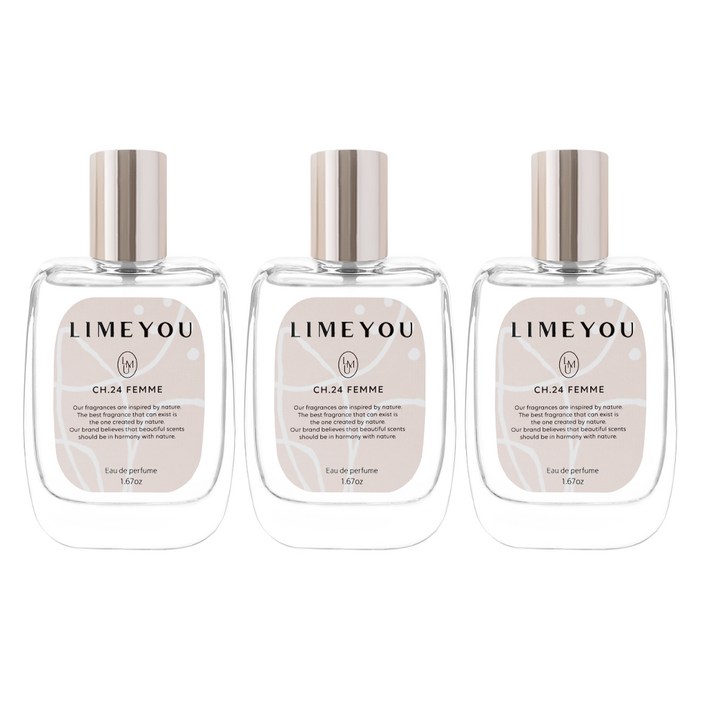 라임유 CH24 FEMME 플로럴 오 드 퍼퓸, 50ml, 3개