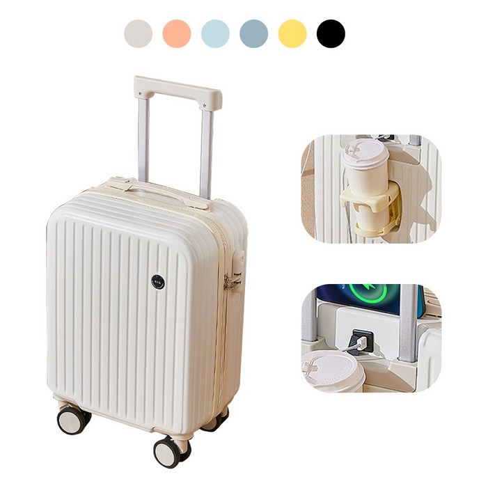 NewBoy 캐리어 18인치 기내용 미니  하드 여행용 감성 하드 캐리어 수납 주머니 대용량 패션 남녀 공용 흰색 블랙  분홍색  블루 옐로우