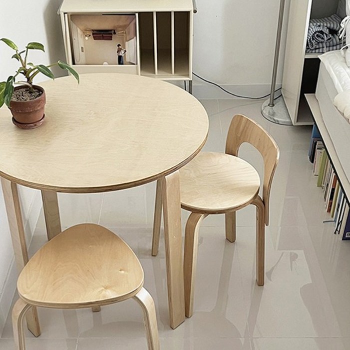 토리 원형 식탁 테이블 자작나무 작은방 원룸 원형사각