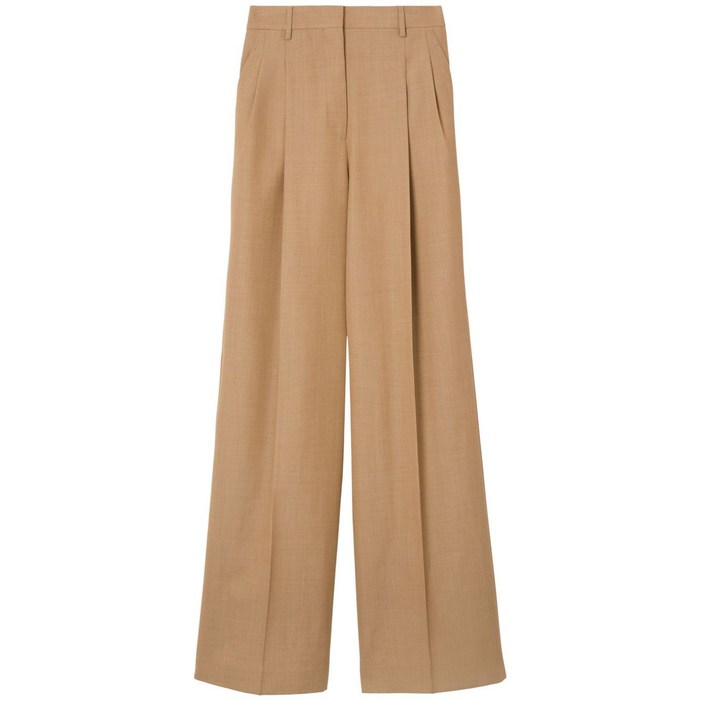 버버리 와이드 플리츠 울 팬츠