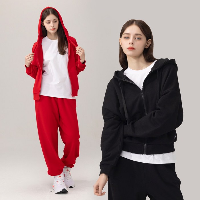 에버라스트 여성 미니쭈리 트레이닝 세트 후드집업  조거팬츠