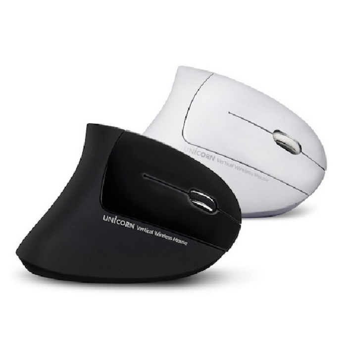 유니콘 FX500B 인체공학 버티컬 무선마우스 손목보호마우스 VDT증후군예방화이트 마우스무선마우스