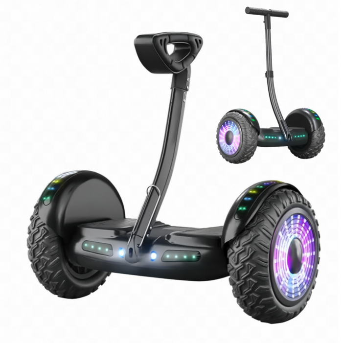 아키타 4세대 11인치 전동휠 54V 나인봇 전용앱 호버 보드 자이로스콥 투휠, 무릎헨들, 1개, 블랙