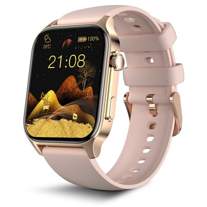 와피크 통화가능 블루투스 스마트워치 X5S 1.91인치 대화면 한글판, 골드, 4.8cm, GPS  블루투스