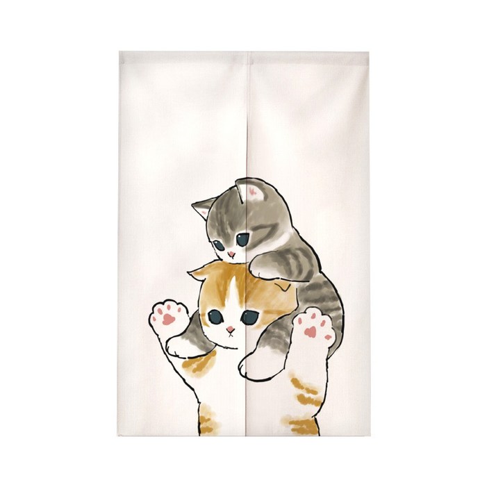 고양이 패브릭 가림막 커튼 공간분리 가림막천 방문가리개 고양이 패브릭 가림막 커튼 공간분리 가림막천 방문가리개