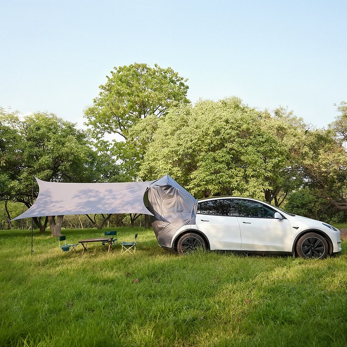 Vihimai 테슬라 모델 Y모델 Y 주니퍼 차박 도킹 텐트  캠핑 타프 방수차광방충간편 설치46인용 대형가을 캠핑 텐트