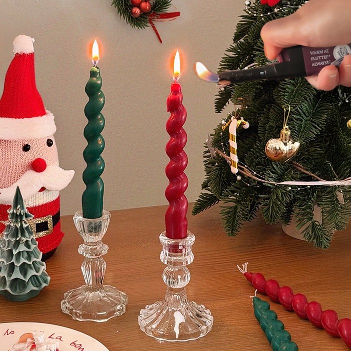 트월킹 빨강 크리스마스초 테이퍼캔들 연말선물 양초