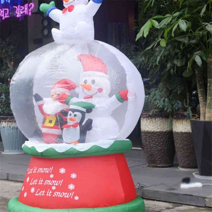 정인 200cm LED 에어벌룬 대형 산타 겨울소품 바람인형