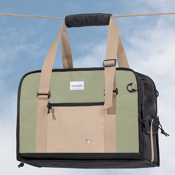 카무라라 강아지숄더백 크로스백 고양이이동장 이동가방, 그린, 1개