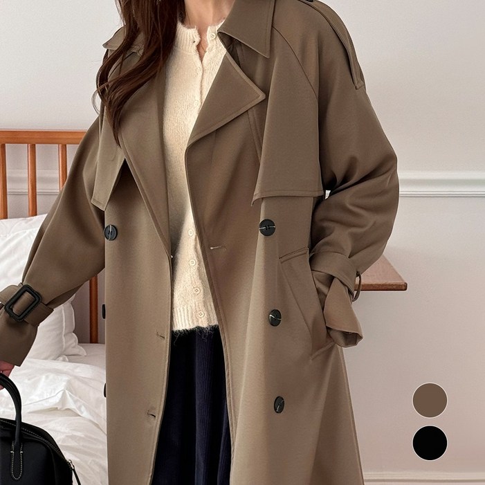 퀄리티인생핏보장 어던무드 여성 트렌치코트 빅사이즈 봄 가을 롱코트
