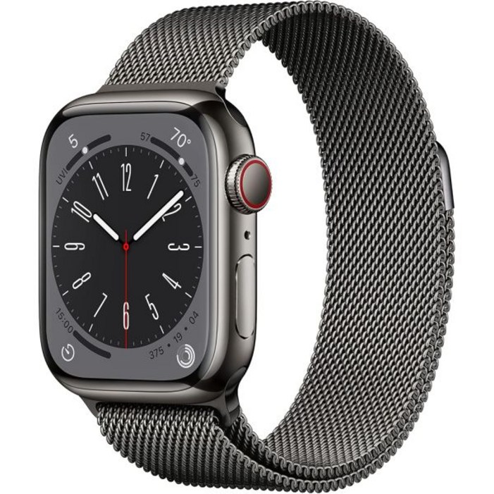 Apple Watch 시리즈 8GPS  셀룰러, 41MM  그래파이트 밀라노 루프가 있는 스테인리스 스틸갱신