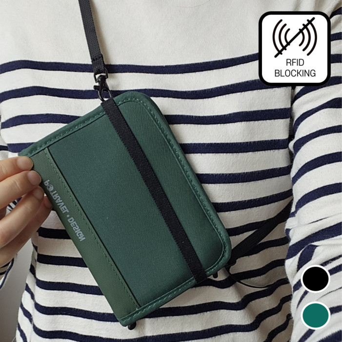 소매치기, 분실 걱정 NO, 몸에 착 크로스 여권지갑, RFID차단